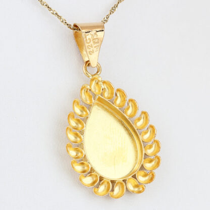 22KYG KOM Leaf Design Pendant Charm Indian Traditional Jewelry Gift - Image 3