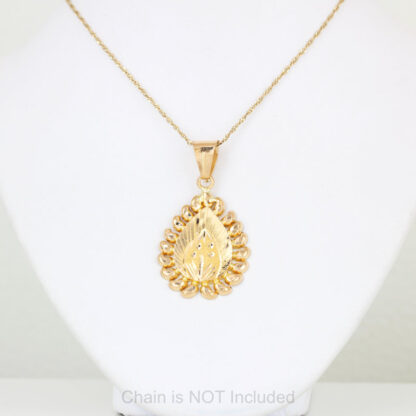 22KYG KOM Leaf Design Pendant Charm Indian Traditional Jewelry Gift - Image 4