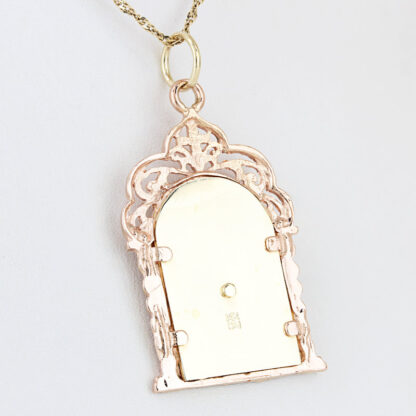 14K Two-Tone Gold Virgin Mary Pendant Religious Catholic Charm Vintage Gift - Image 3