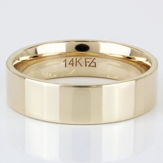 14KYG Comfort-Fit Flat Edge Wedding Band Ring by Frederick Goldman