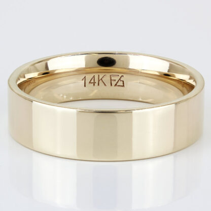 14KYG Comfort-Fit Flat Edge Wedding Band Ring by Frederick Goldman