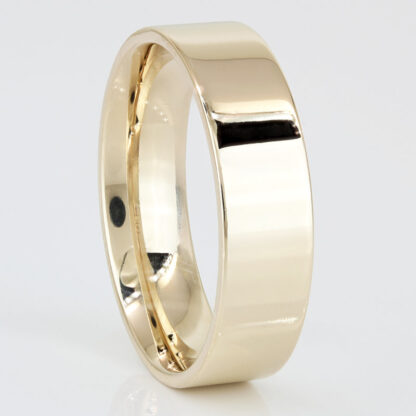 14KYG Comfort-Fit Flat Edge Wedding Band Ring by Frederick Goldman - Image 2