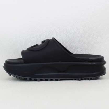 Gucci Interlocking G Women's Slide in Black Rubber Platform Sandals - Size 38/8W - Image 2