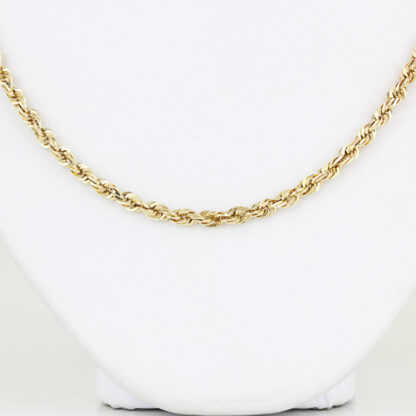 Vintage 24" 10KYG Solid Rope Chain Necklace 3MM