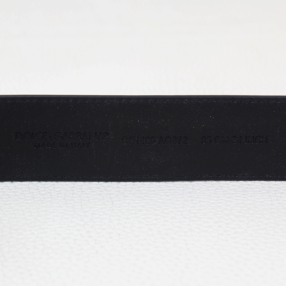 Dolce & Gabbana Black Patent Leather Belt Gold DG Buckle - Image 4