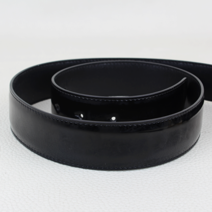 Dolce & Gabbana Black Patent Leather Belt Gold DG Buckle - Image 6