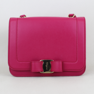 Salvatore Ferragamo Smooth Calfskin Vara Bow Pink Crossbody Bag