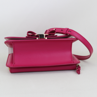 Salvatore Ferragamo Smooth Calfskin Vara Bow Pink Crossbody Bag - Image 3