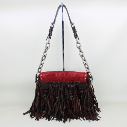 Prada Vitello Shine Leather Fringe Shoulder Bag - Image 3