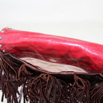 Prada Vitello Shine Leather Fringe Shoulder Bag - Image 11