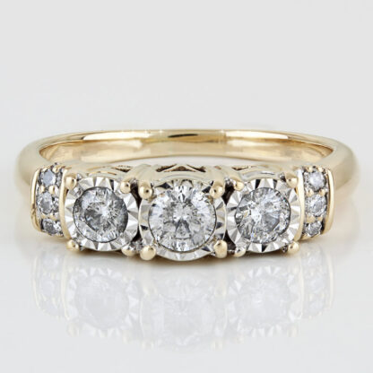 10KYG Diamond Anniversary Band Wedding Ring 3-Stone w./ Accents Gift