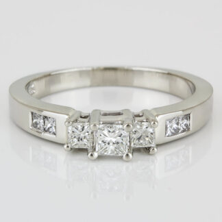 14KWG Diamond Wedding Anniversary Band Ring by Gold Crest Inc. .58CTW