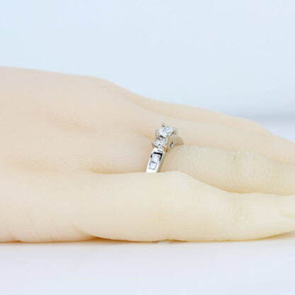 14KWG Princess Diamond Ring 7-Stone Wedding Anniversary Engagement Gift - Image 7