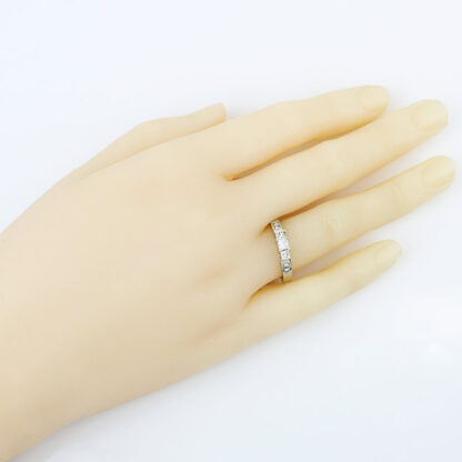 14KWG Princess Diamond Ring 7-Stone Wedding Anniversary Engagement Gift - Image 8