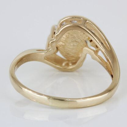 Vintage 14KYG Alwand Vahan Pearl + Diamond Anniversary Cocktail Ring - Image 4