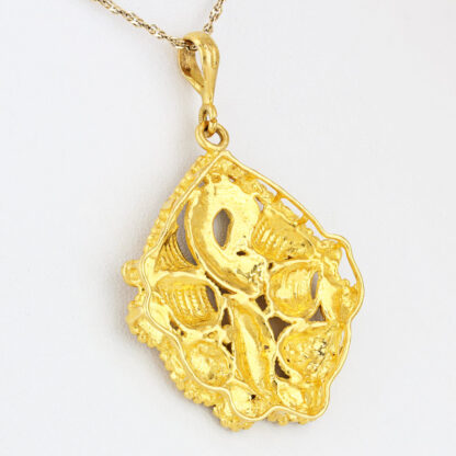 21KYG Peacock Pendant Meenakari Enamel Handmade Artisan Jewelry Gift - Image 3