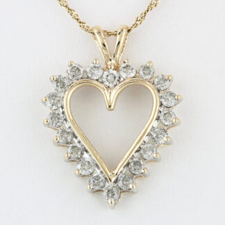 10KYG Diamond Heart Pendant Anniversary Love Gift by JBDM