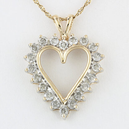 10KYG Diamond Heart Pendant Anniversary Love Gift by JBDM