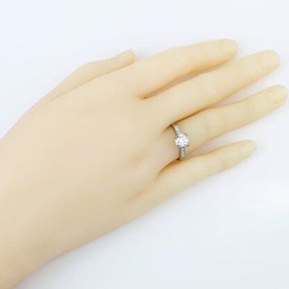 Vintage 1940's Retro Palladium Diamond Engagement Estate Bridal Ring .73CTW H/VS2 - Image 7