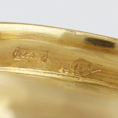 Estate Vintage 18K Italian Gold 5.5ct Lab Sapphire Cocktail Statement Ring Gift - Image 5