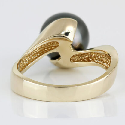 Tahitian 10MM Pearl Ring 14K Gold Vintage Modernist Cocktail Anniversary Gift - Image 4