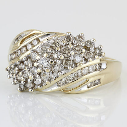 14KYG Diamond Cluster Cocktail Wave Anniversary Ring by Alwand Vahan - Image 2