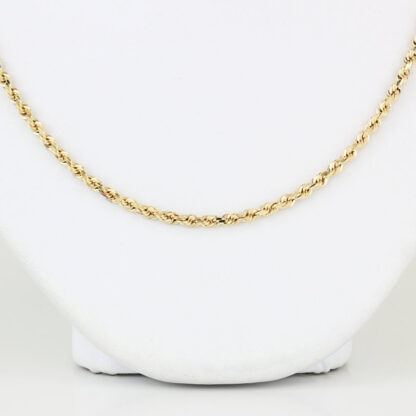 14KYG Rope Chain Necklace 16" 2mm 5.8g Choker or Children's Necklace Gift