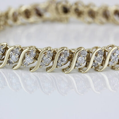 Vintage Estate Diamond Anniversary Tennis Bracelet 10K Gold 3.0ct C.1995 Gift - Image 2