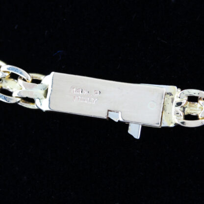 14K Yellow Gold Modified Figaro Bar Link Chain Necklace 28.5" Italy Vintage - Image 5