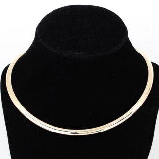 Vintage 14KYG Omega Serpentine Chain Choker Necklace Italy by Aurafin