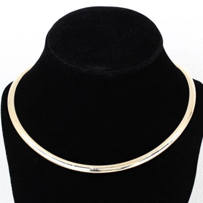 Vintage 14KYG Omega Serpentine Chain Choker Necklace Italy by Aurafin