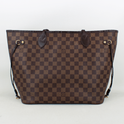 Louis Vuitton Neverfull MM Damier Ebene Red Interior Tote Bag