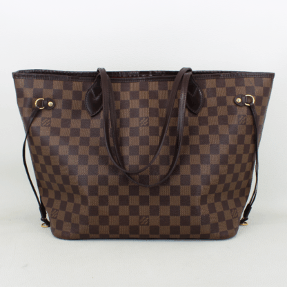 Louis Vuitton Neverfull MM Damier Ebene Red Interior Tote Bag - Image 2