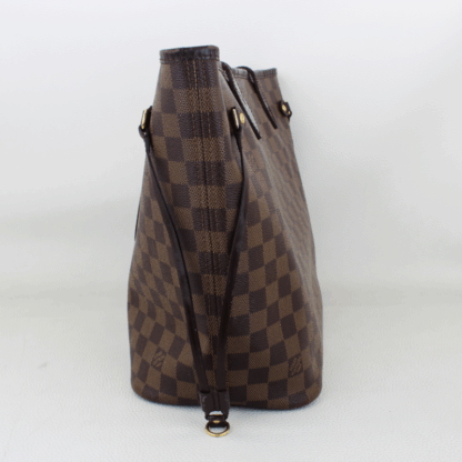 Louis Vuitton Neverfull MM Damier Ebene Red Interior Tote Bag - Image 4
