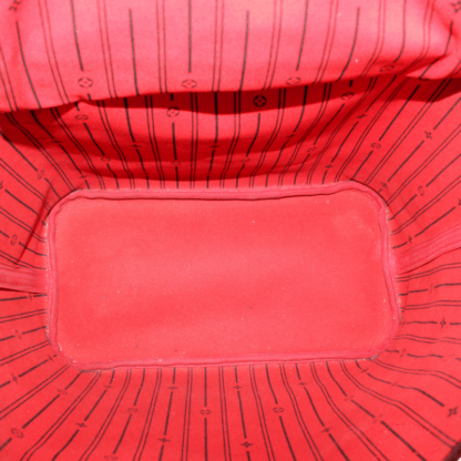Louis Vuitton Neverfull MM Damier Ebene Red Interior Tote Bag - Image 10