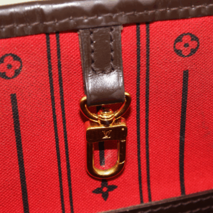 Louis Vuitton Neverfull MM Damier Ebene Red Interior Tote Bag - Image 14