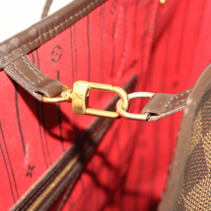 Louis Vuitton Neverfull MM Damier Ebene Red Interior Tote Bag - Image 17