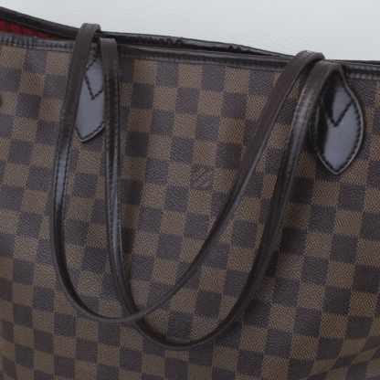 Louis Vuitton Neverfull MM Damier Ebene Red Interior Tote Bag - Image 18