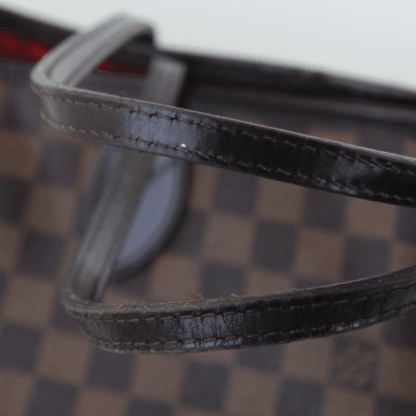 Louis Vuitton Neverfull MM Damier Ebene Red Interior Tote Bag - Image 19