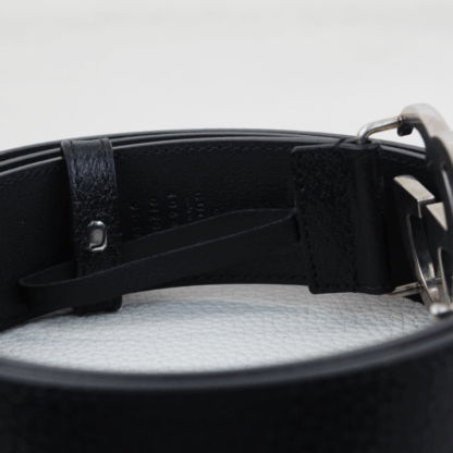 Gucci Textured Calfskin Silver Double G 40mm Belt - Size 38 - Image 7