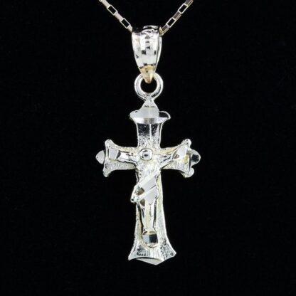 14k Yellow Gold Crucifix Cross Jesus Christ Religious Charm Pendant - Image 4