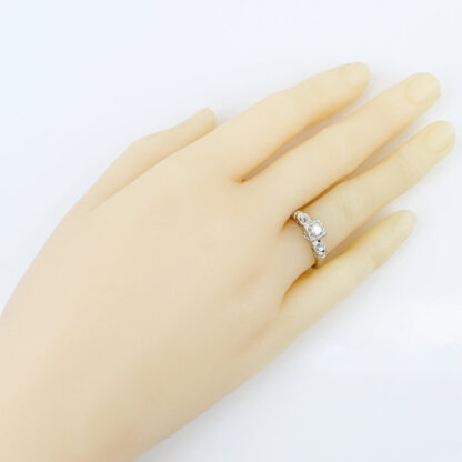 Vintage 14KWG Diamond Wedding Engagement Ring Art Deco Retro 1935-1945 - Image 6