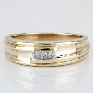 Men's 10KYG Diamond 3-Stone Wedding Ring Anniversary Band by AM-Gold