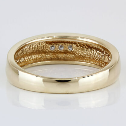 Men's 10KYG Diamond 3-Stone Wedding Ring Anniversary Band by AM-Gold - Image 6