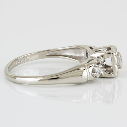 Vintage 14KWG Diamond Wedding Engagement Ring Art Deco Retro 1935-1945 - Image 3