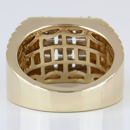 Vintage 14K Gold Urban Luxury Men's Diamond Ring Pave Cluster Bold Heavy Retro Band - Image 4