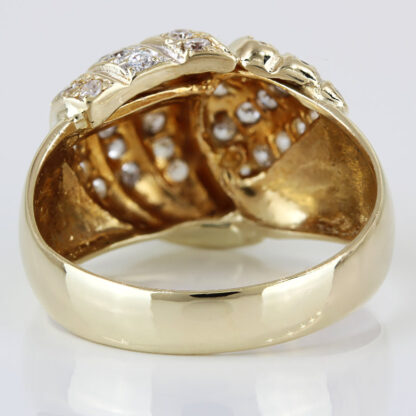 Vintage 14K Gold Pave CZ Cubic Zirconia Swirl Waterfall Dome Cocktail Ring - Image 5