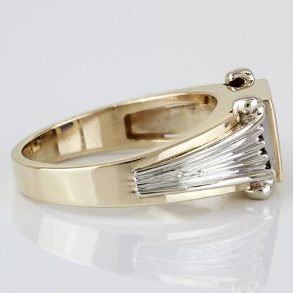 14K Two-Tone Gold Lapis Lazuli Statement Ring Luxury Jewelry Bogarz Inc. - Image 3