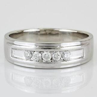 10KWG Diamond Men's Wedding Band Ring by MG Worldwide