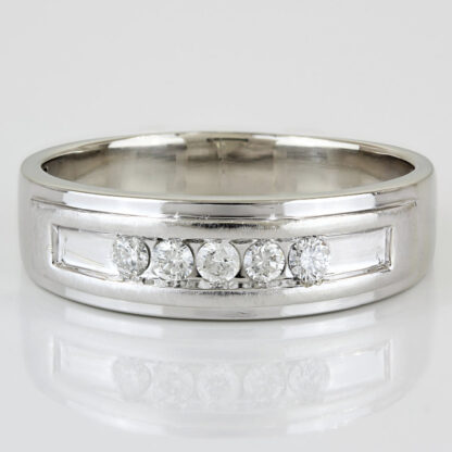 10KWG Diamond Men's Wedding Band Ring by MG Worldwide